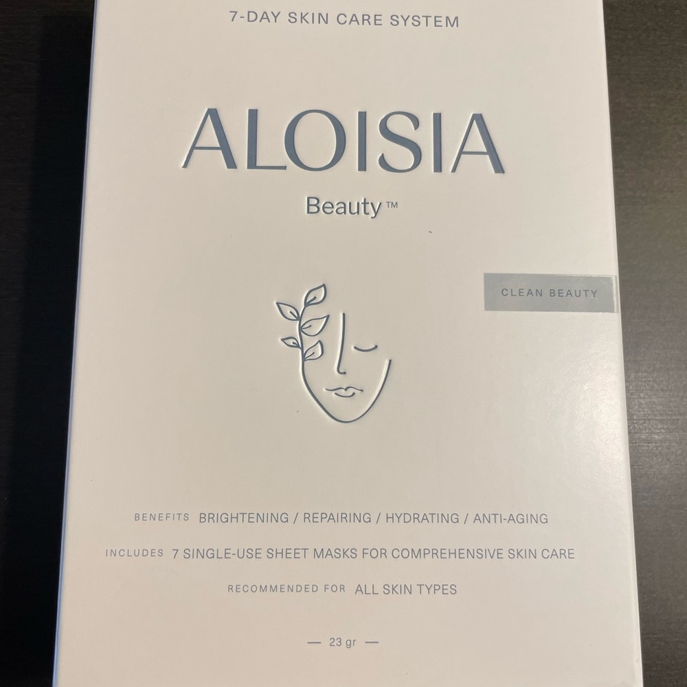 Aloisia Beauty 7 Day Skin Care System 7 Sheet Masks 23 g NIB Sealed